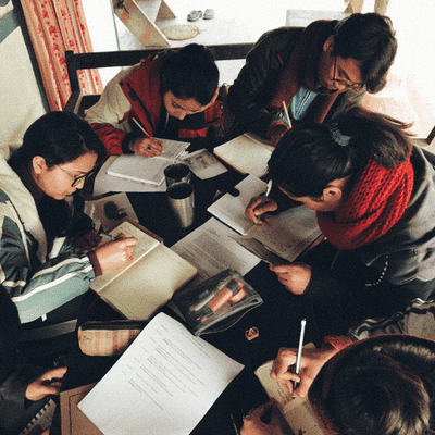 Man looking out over Kathmandu